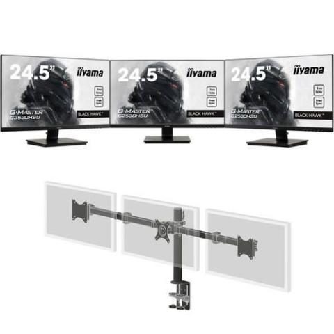 iiyama support d'affichage, triple bras de bureau IM DS1003C-B1