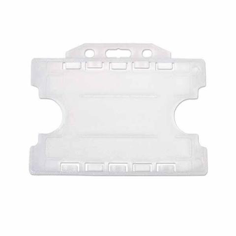 Porte-badge en plastique biodégradable pour 2 cartes – horizontal