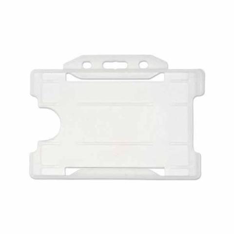 Porte-badge en plastique biodégradable / recyclable pour 1 carte – horizontal transparent