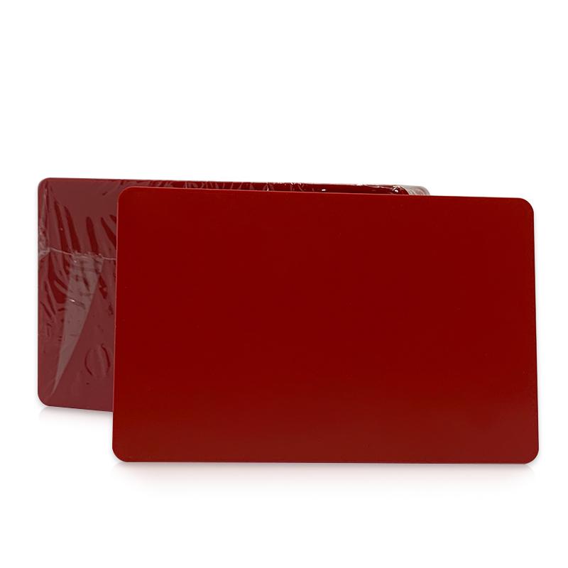 Cartes PVC ROUGE MAT - CR80 compatible alimentaire