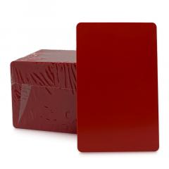 Cartes PVC ROUGE MAT - CR80 compatible alimentaire